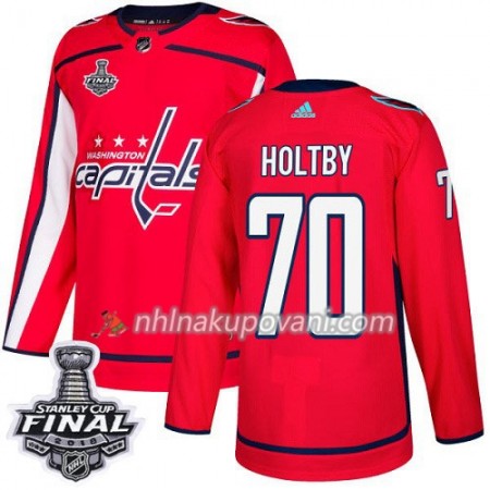 Washington Capitals Dresy Braden Holtby 70 2018 Stanley Cup Final Patch Adidas Červená Authentic - Pánské
